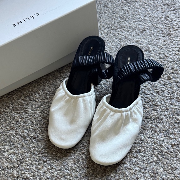 Celine Black and White Iconic Slingbacks - Picture 1 of 7